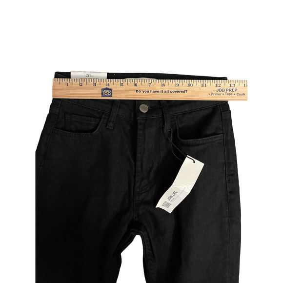 NWT Zara Signature Slim Fit / Full Length / High Rise Jeans in Black Size 0 - Picture 7 of 12